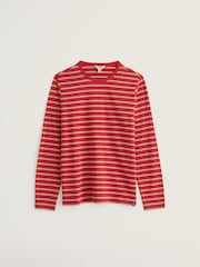 Seasalt Cornwall Red/Cream Sailor Shirt With Crew Neck - Image 4 of 5