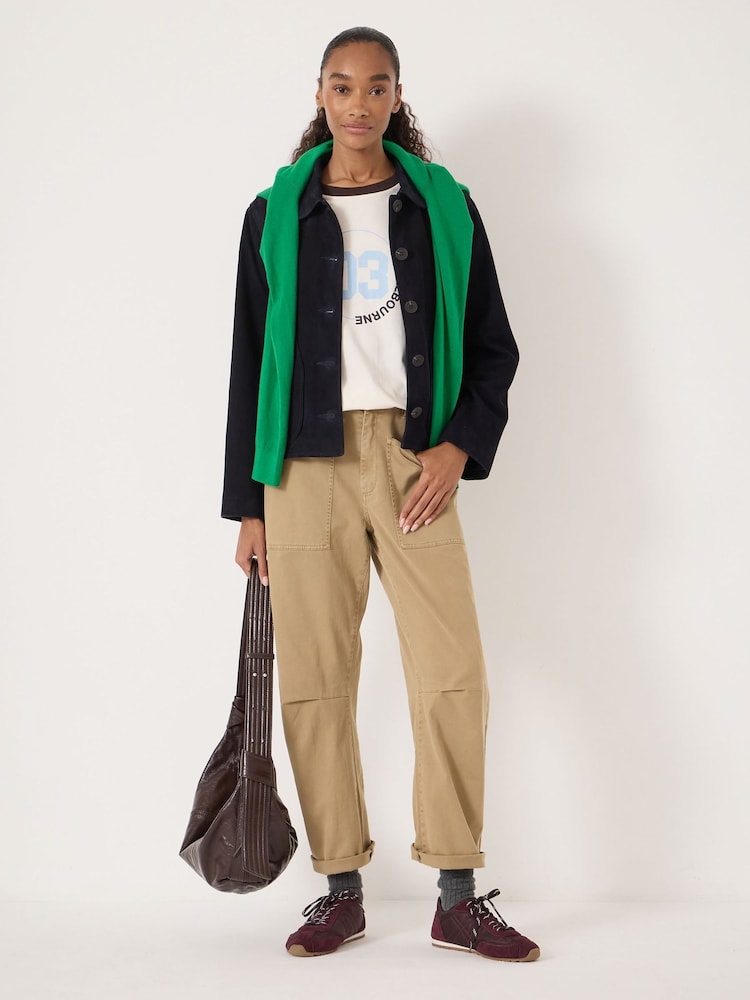 Hush Natural Cordi Barrel Leg Trousers - Image 1 of 5