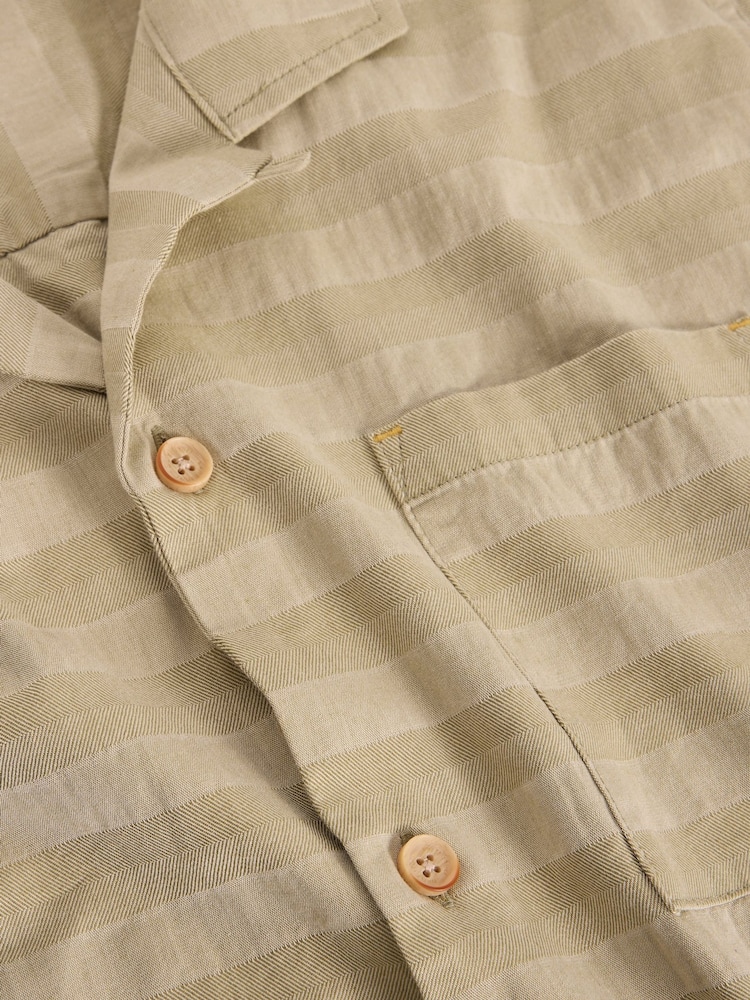 White Stuff Green Heywood Herringbone Shirt - Image 6 of 6