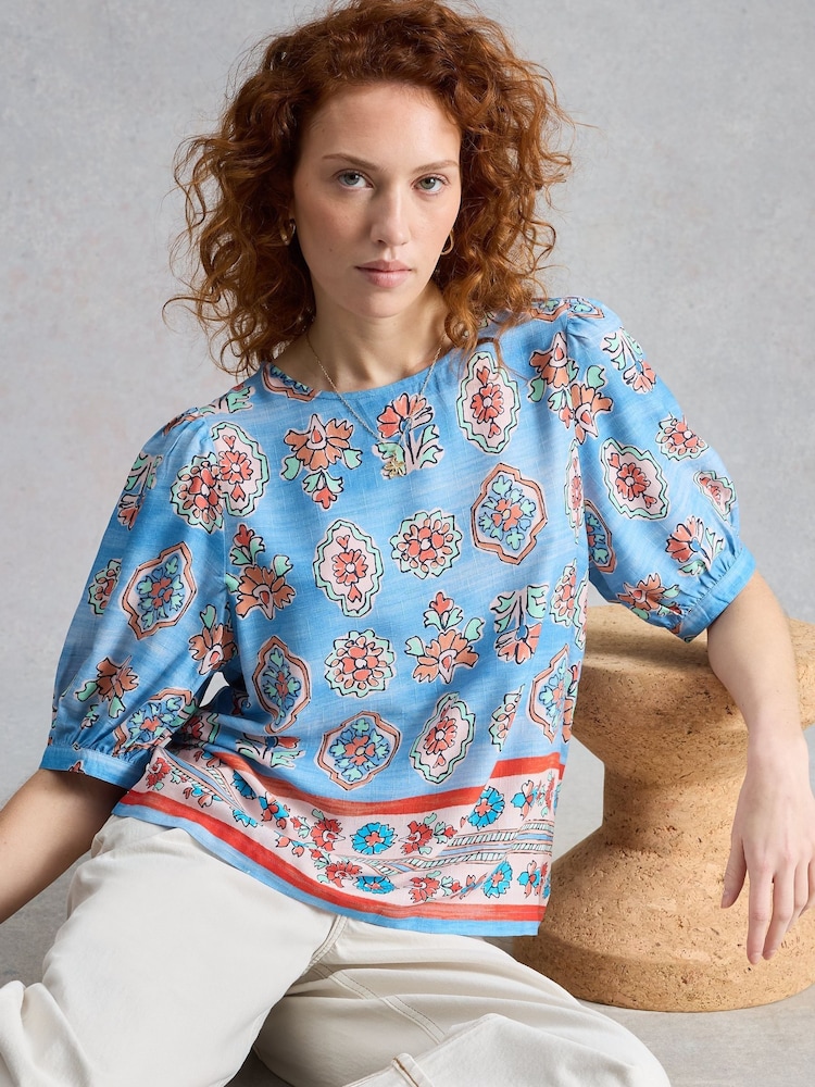 White Stuff Blue Alexa Shell Top - Image 1 of 6