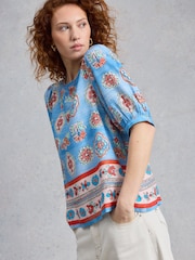 White Stuff Blue Alexa Shell Top - Image 2 of 6