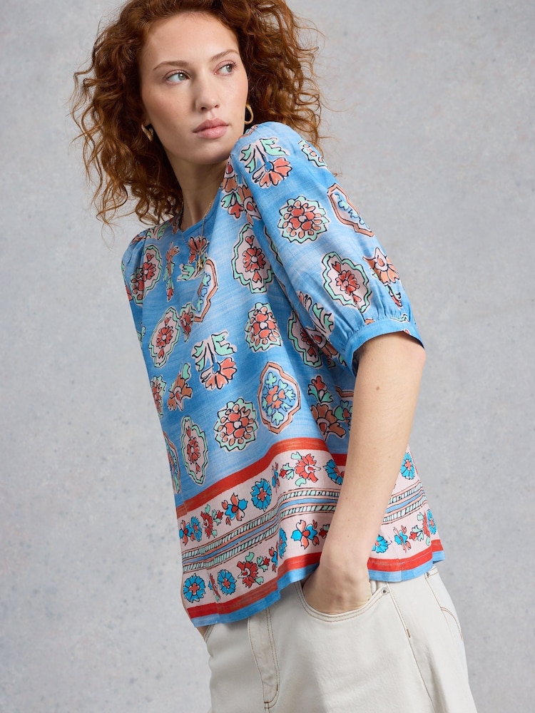 White Stuff Blue Alexa Shell Top - Image 2 of 6