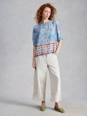 White Stuff Blue Alexa Shell Top - Image 4 of 6