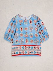 White Stuff Blue Alexa Shell Top - Image 5 of 6