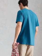 White Stuff Blue Abersoch Checker Graphic T-Shirt - Image 2 of 6