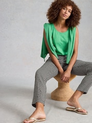 White Stuff Black Rowena Linen Trousers - Image 2 of 4