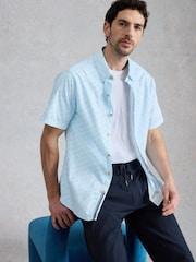 White Stuff Blue Salcombe Shell Print Shirt - Image 4 of 6