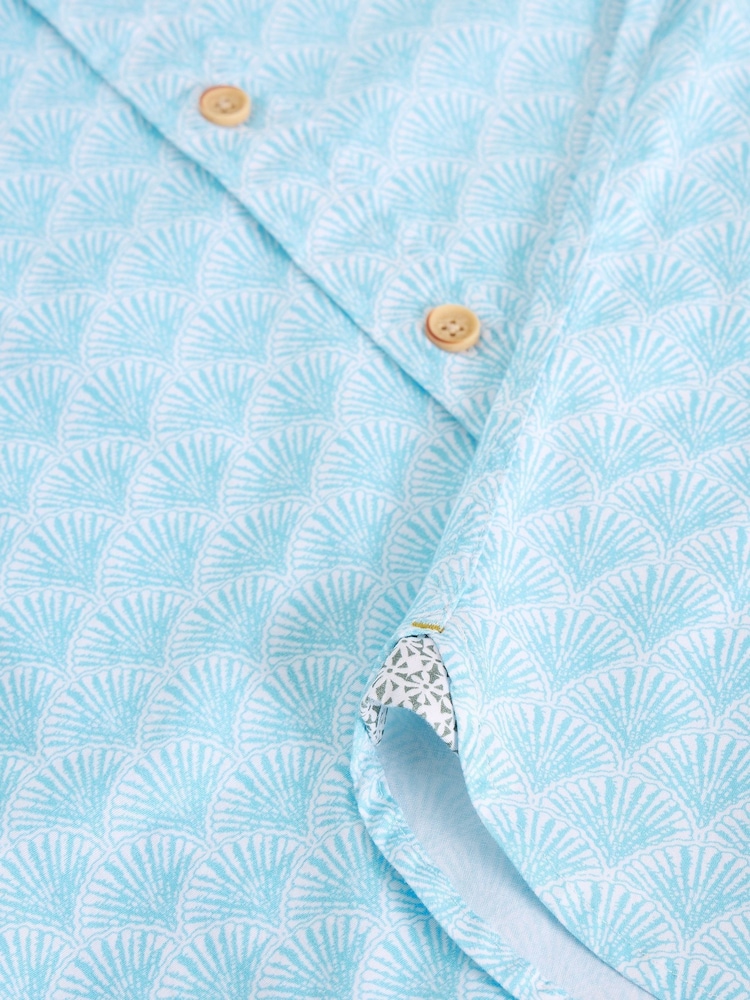 White Stuff Blue Salcombe Shell Print Shirt - Image 6 of 6