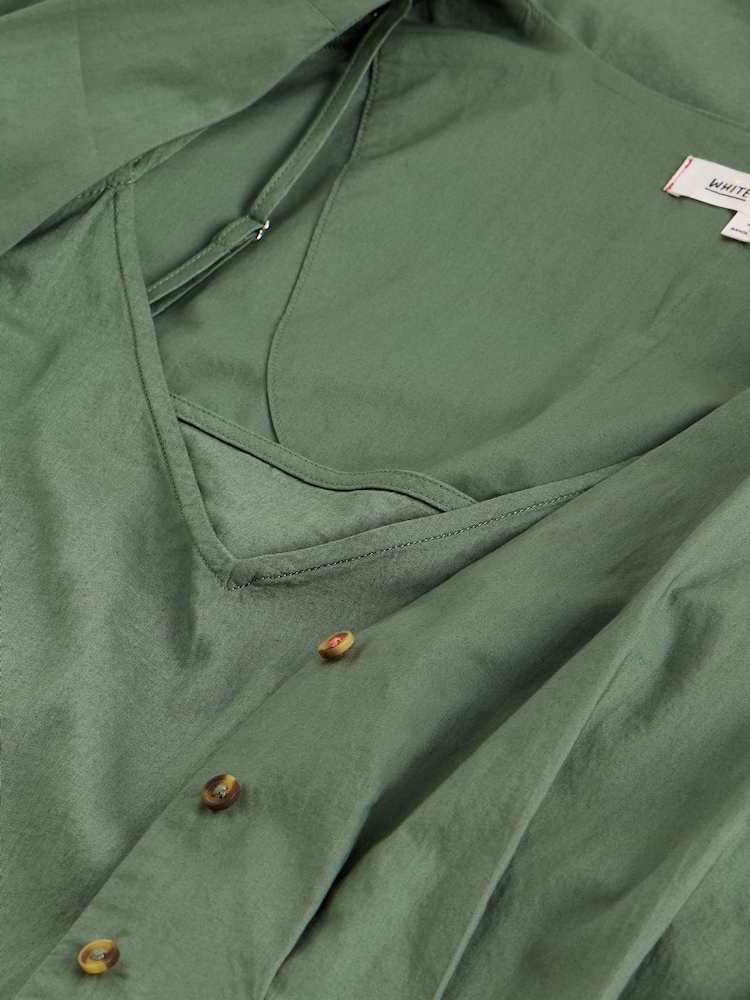 White Stuff Green Kate Linen Blend Dress - Image 7 of 7