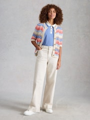 White Stuff White Isabella Wavy Cardigan - Image 1 of 6