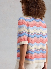 White Stuff White Isabella Wavy Cardigan - Image 4 of 6