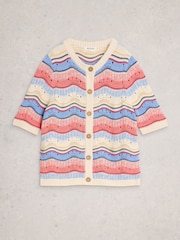 White Stuff White Isabella Wavy Cardigan - Image 5 of 6