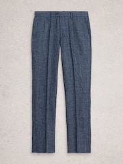 White Stuff Blue Dundee Linen Blend Trousers - Image 1 of 2