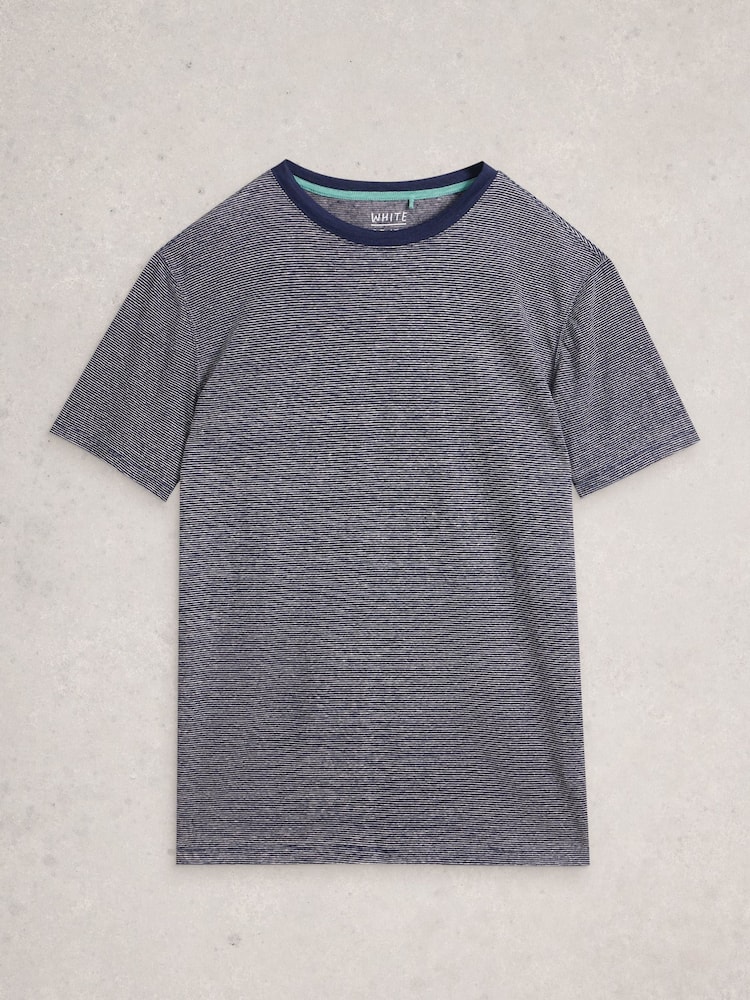 White Stuff Navy Abersoch Stripe Linen T-Shirt - Image 1 of 2 White Stuff Navy Abersoch Stripe Linen T-Shirt - Image 1 of 2