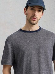 أزرق داكن - تيشرت Abersoch كتان مخطط من White Stuff - Image 4 of 6