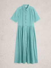 White Stuff Blue Rylee Double Cloth Shirt Dress - Image 5 of 6