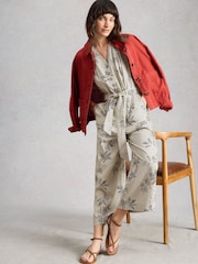 White Stuff White Betty Linen Blend Jumpsuit - Image 1 of 6