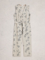 White Stuff White Betty Linen Blend Jumpsuit - Image 5 of 6