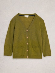 White Stuff Green Nova Linen Blend Cardigan - Image 6 of 6