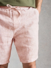 White Stuff Natural Lewes Stripe Linen Shorts - Image 4 of 6