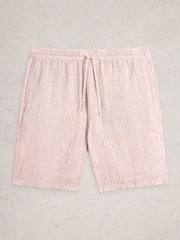 White Stuff Natural Lewes Stripe Linen Shorts - Image 5 of 6