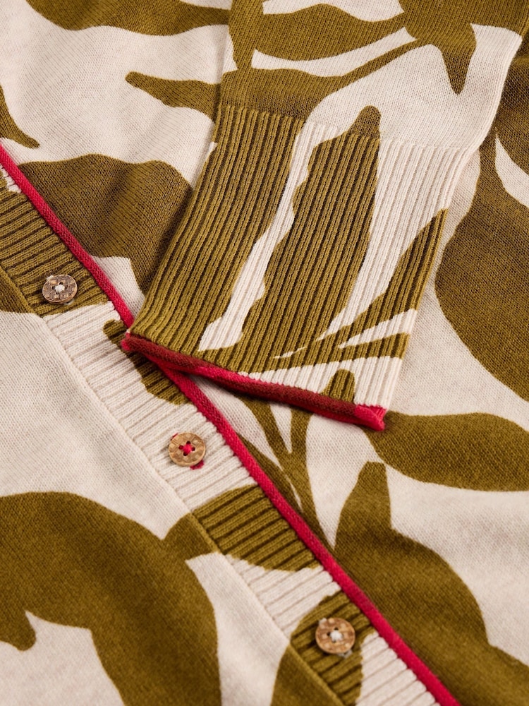 White Stuff Green Lulu Print Cardigan - Image 6 of 6