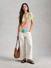 White Stuff Green Nelly Notch Neck T-Shirt - Image 1 of 6