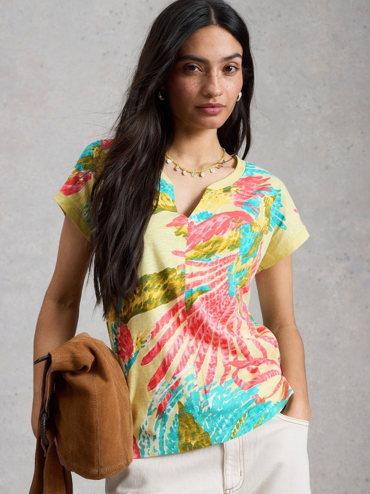 White Stuff Green Nelly Notch Neck T-Shirt - Image 2 of 6 White Stuff Green Nelly Notch Neck T-Shirt - Image 2 of 6