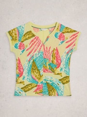 White Stuff Green Nelly Notch Neck T-Shirt - Image 5 of 6