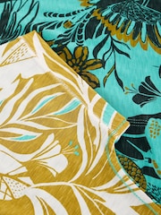 White Stuff Teal Multi Nelly Notch Neck T-Shirt - Image 6 of 6