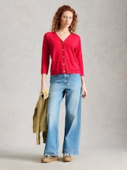 White Stuff Pink Nova Linen Blend Cardigan - Image 2 of 6