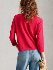 White Stuff Pink Nova Linen Blend Cardigan - Image 3 of 6