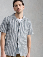 White Stuff Blue Hayle Fish Print Shirt - Image 2 of 6