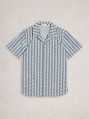 White Stuff Blue Hayle Fish Print Shirt - Image 5 of 6