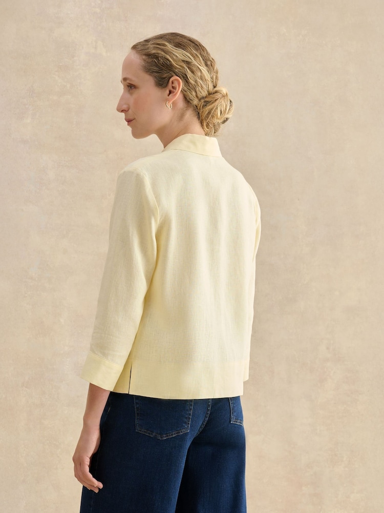 Hobbs Yellow Nita Linen Shirt - Image 2 of 4