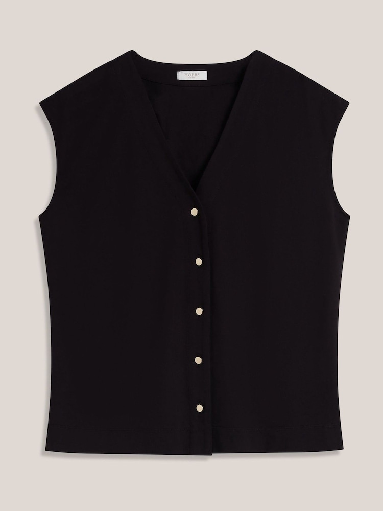 Hobbs Black Hayley Button Top - Image 5 of 5