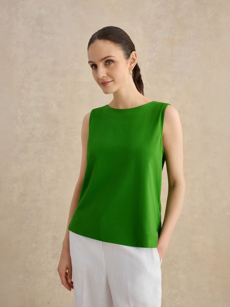 Hobbs Green Fern Button Top - Image 1 of 5 Hobbs Green Fern Button Top - Image 1 of 5