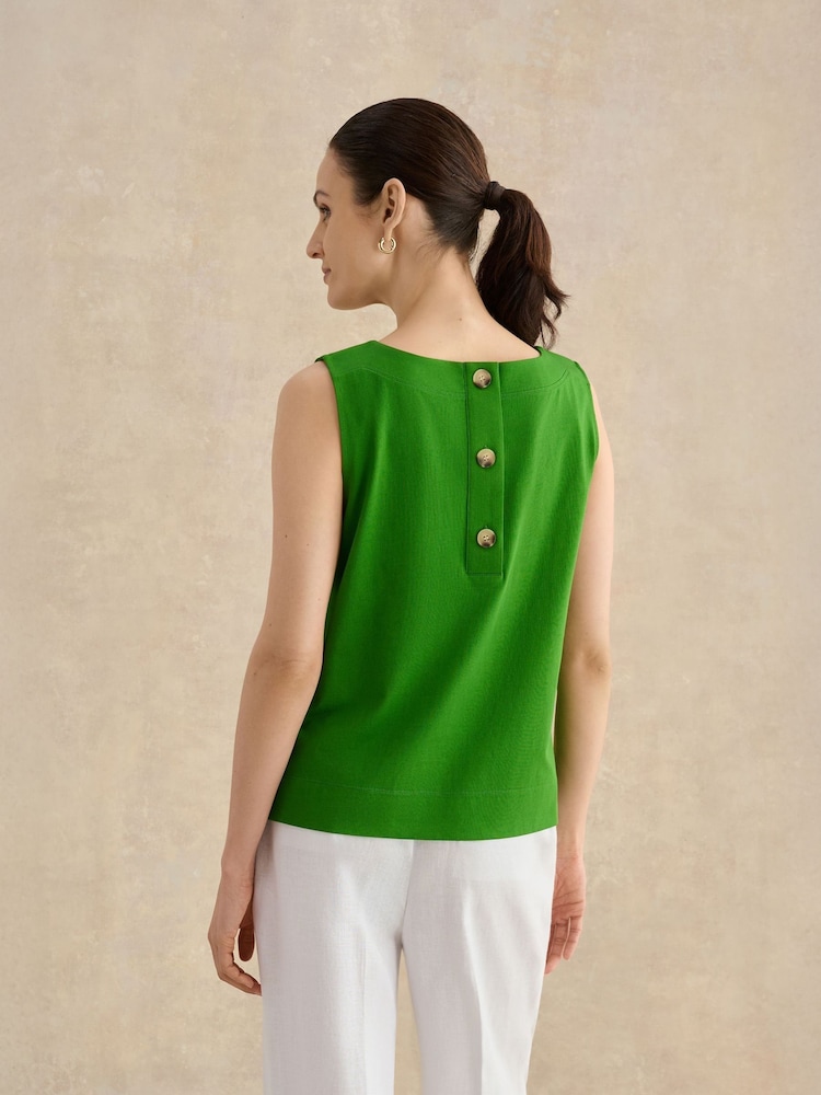 Hobbs Green Fern Button Top - Image 2 of 5 Hobbs Green Fern Button Top - Image 2 of 5