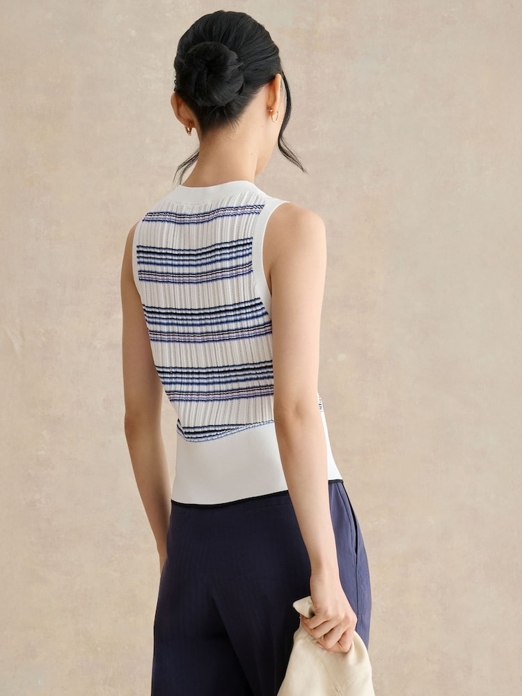 Hobbs Blue Seaton Crochet Tank Top - Image 2 of 4