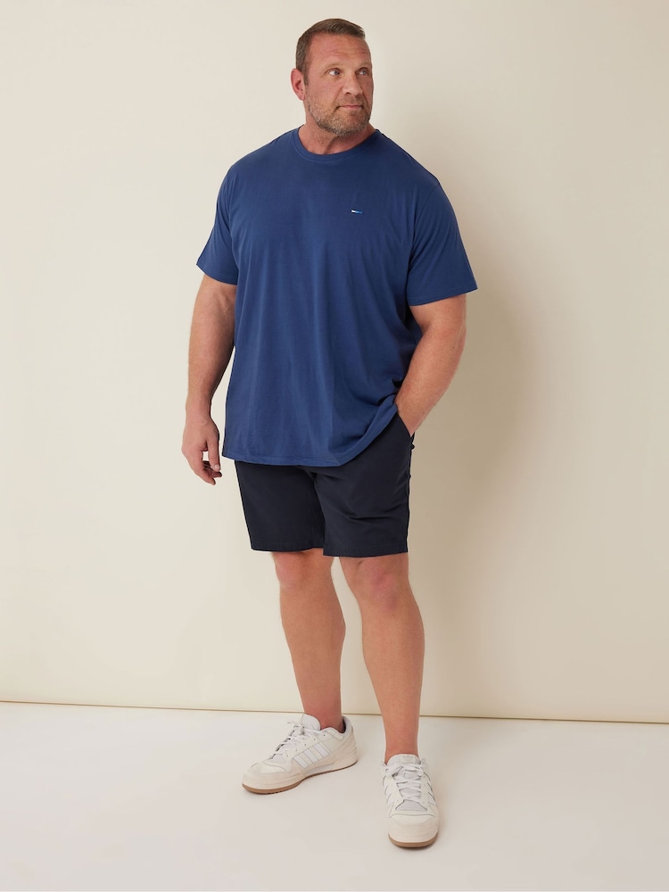 BadRhino Big & Tall Navy Blue Stretch Chino Shorts - Image 2 of 4 BadRhino Big & Tall Navy Blue Stretch Chino Shorts - Image 2 of 4