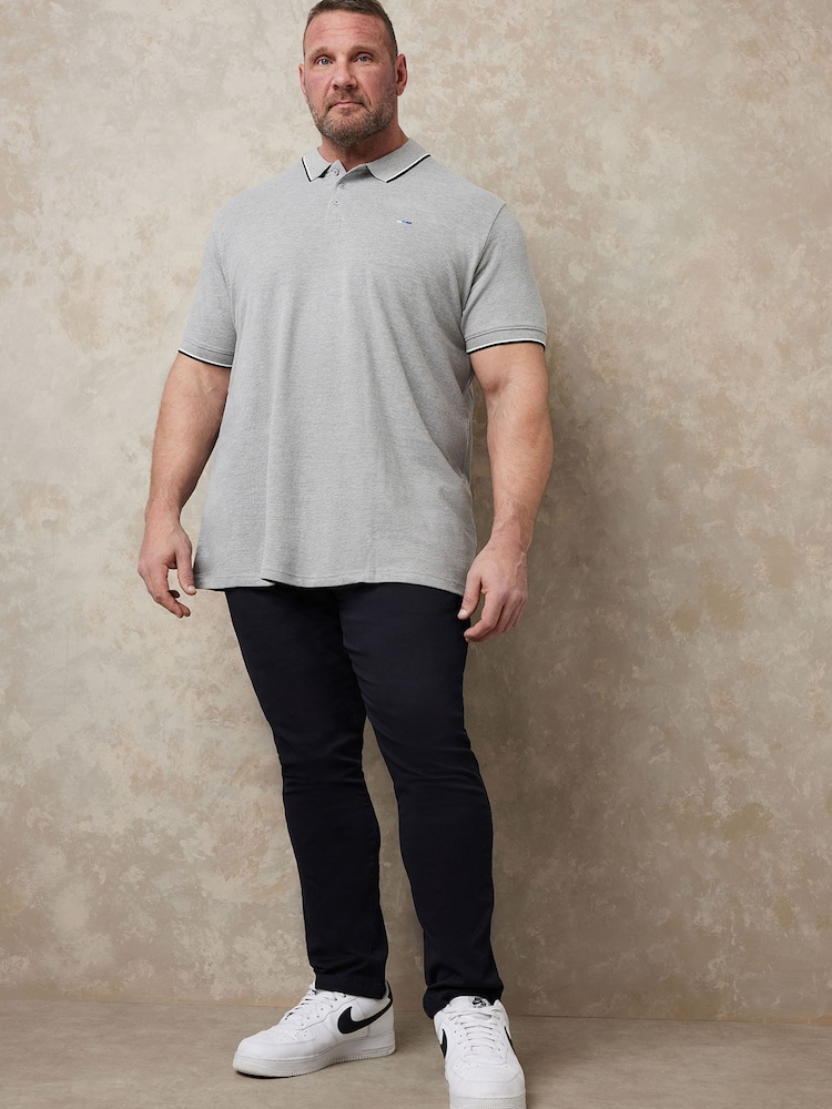 BadRhino Big & Tall Grey Tipped Core Polo Shirt - Image 2 of 3