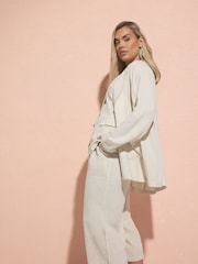 Yours Curve Natural Relaxed Linen Blazer - Image 3 of 3
