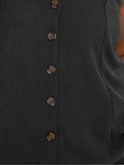 Yours Curve Black Textured Button Front Waistcoat - Image 4 of 5