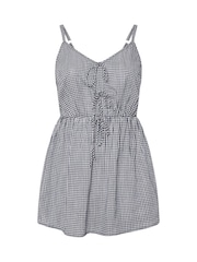 Yours Curve White Gingham Tie Front Cami Top - Image 6 of 6