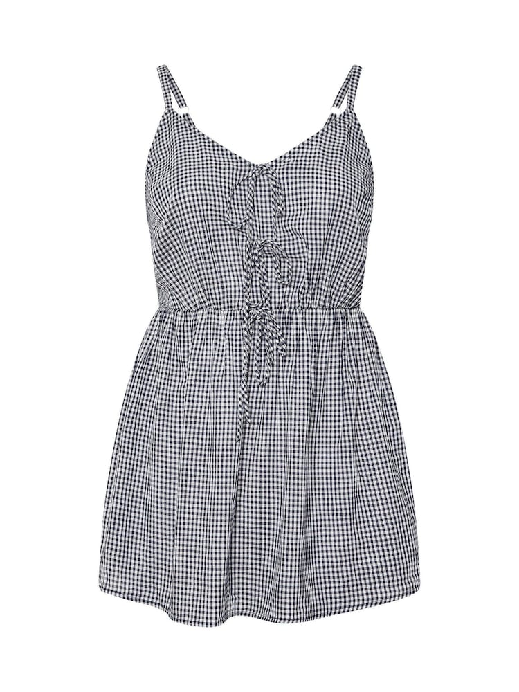 Yours Curve White Gingham Tie Front Cami Top - Image 6 of 6