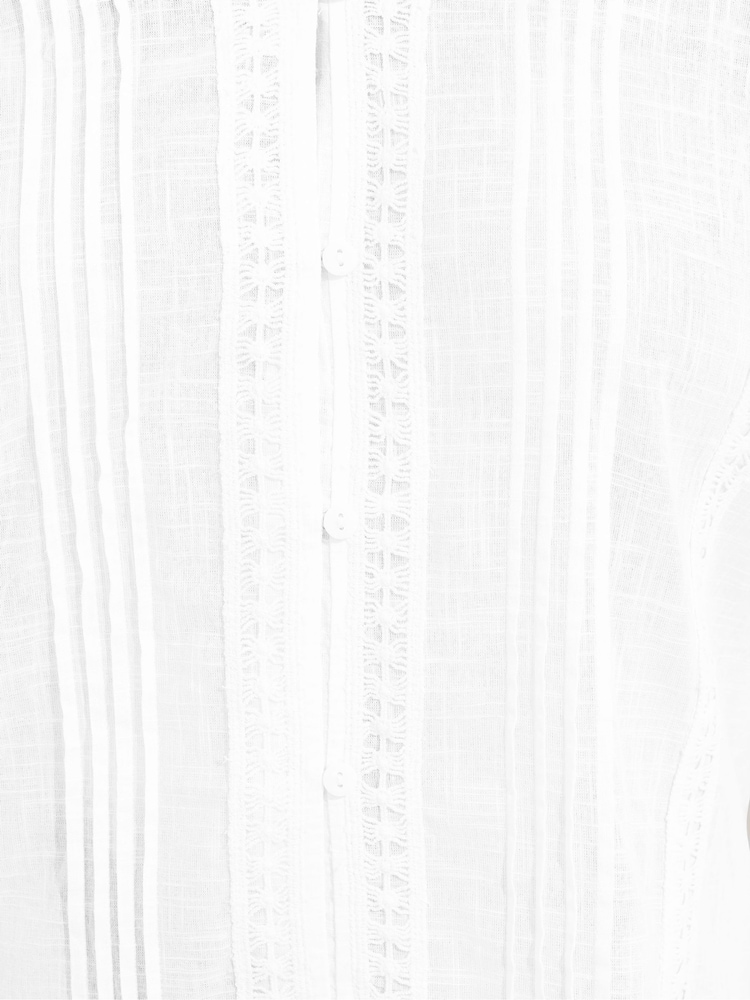 Yours Curve White Crochet Trim Pleated Blouse - Image 8 of 8