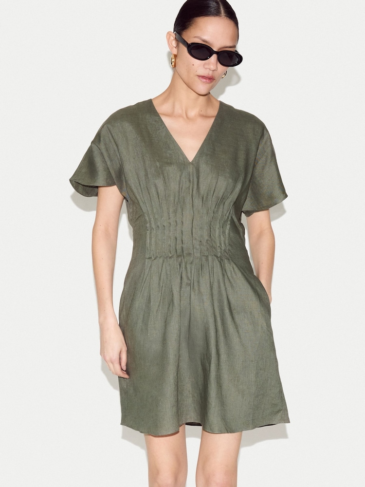 Jigsaw Pintuck Linen Dress - Image 1 of 5