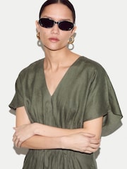 Jigsaw Pintuck Linen Dress - Image 2 of 5