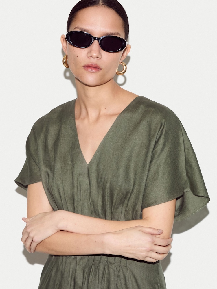 Jigsaw Pintuck Linen Dress - Image 2 of 5