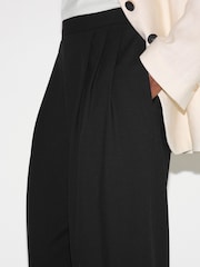 Jigsaw Black Modern Crepe Pleated Trousers - Image 2 of 5